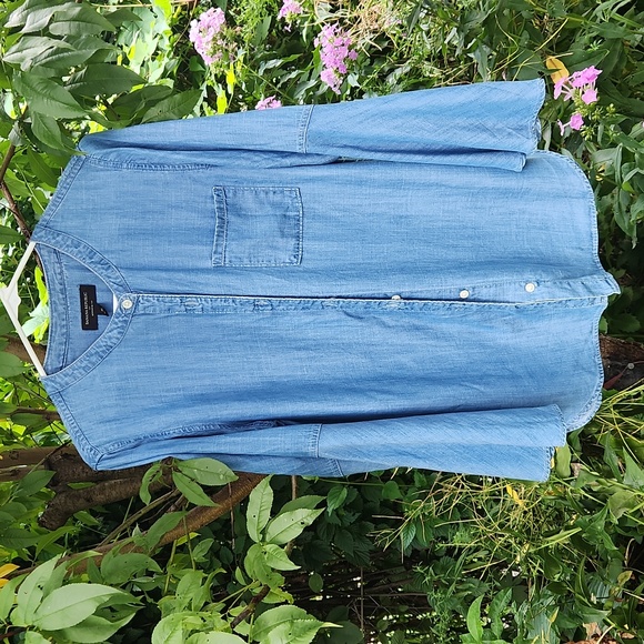 Banana Republic, Jean Cotton Fall, Casual Boyfriend Fit, Button-Up Shirt Flared - Picture 1 of 6